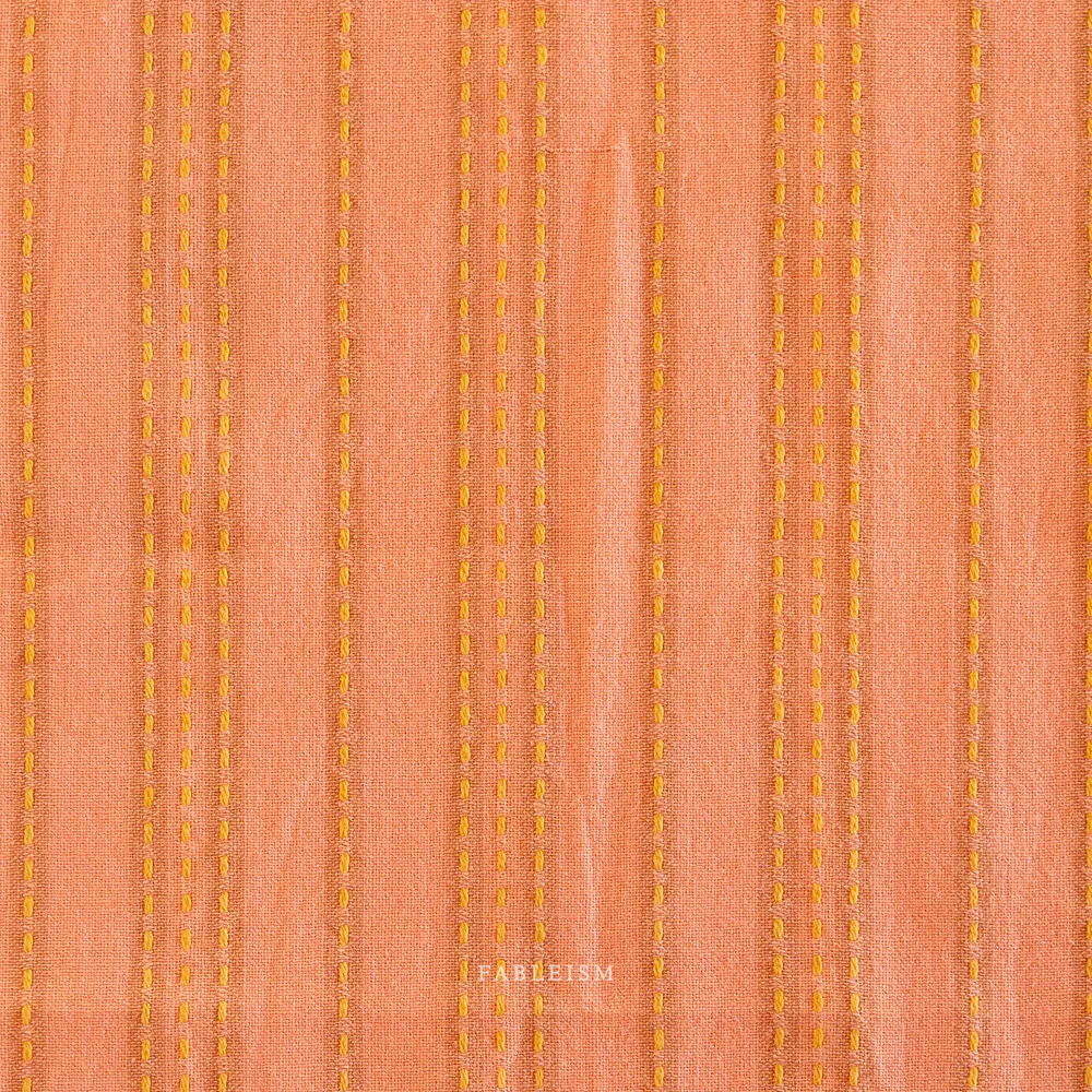 Stitch Stripe Ginger | Fableism Supply Co Cotton Quilting Yardage